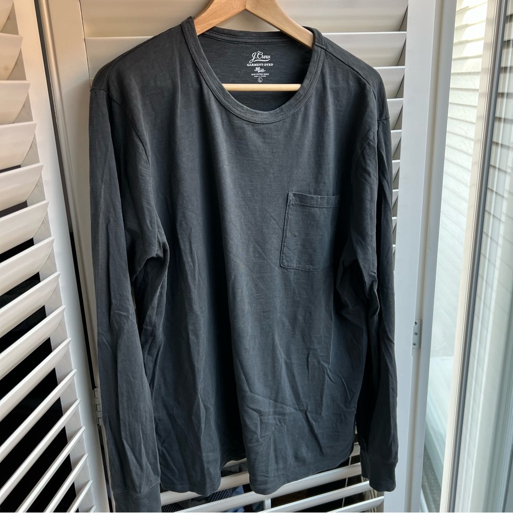 J.Crew Men’s Garment Dye Slub Long-Sleeve T-shirt Size L